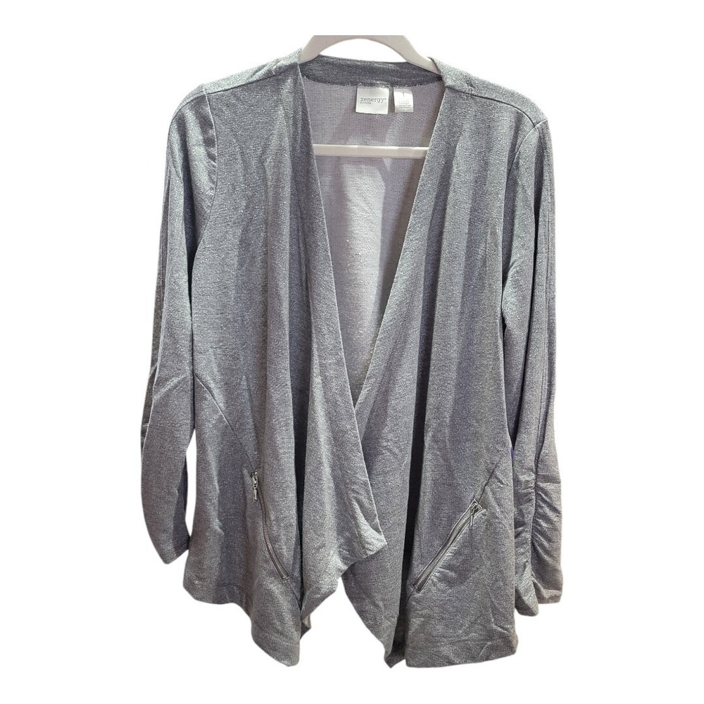 Chico's Zenergy Pewter Cardigan Size 1 (MEDIUM)